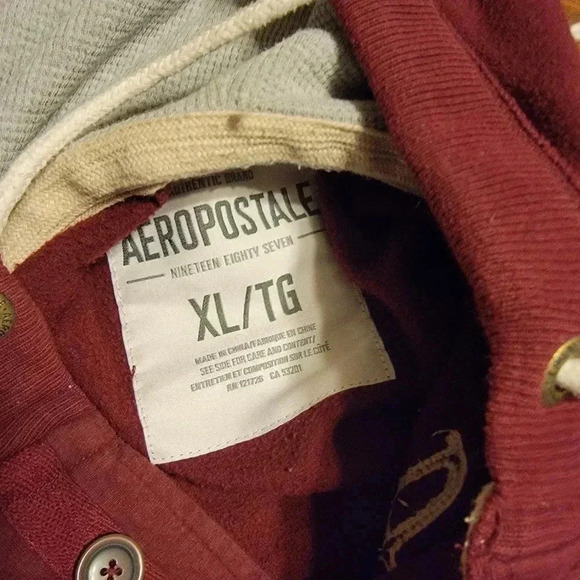 Aeropostle NY extra large bugandy pull over hoodie - Picture 2 of 2